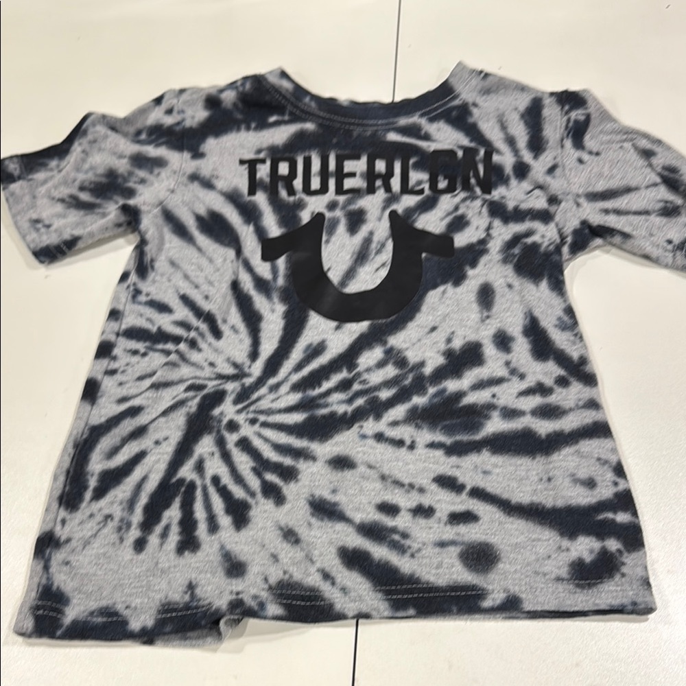 True Religion Black and Gray Tie-Dye Tee
